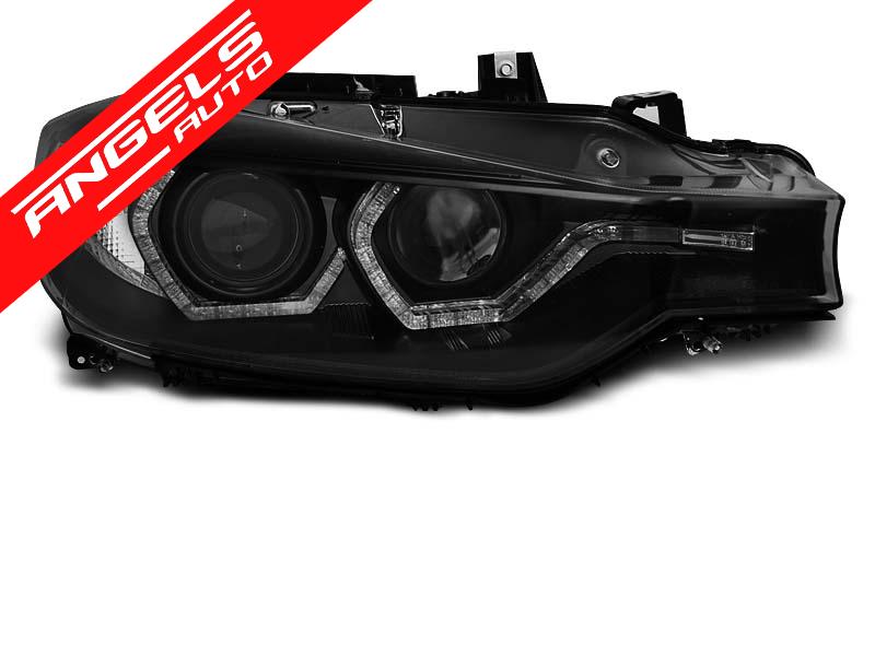 Faruri ANGEL EYES LED DRL compatibile cu BMW Seria 3 F30/F31 11-15 Negru - imagine 2