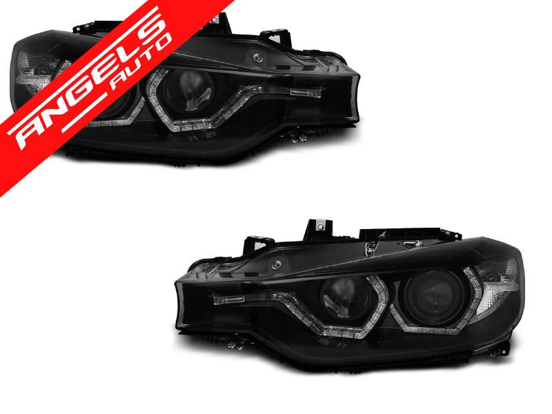 Faruri ANGEL EYES LED DRL compatibile cu BMW Seria 3 F30/F31 11-15 Negru