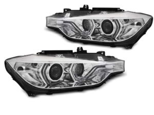 Faruri ANGEL EYES LED DRL compatibile cu BMW  Seria 3 F30/F31 LCI 15-18 CHROME
