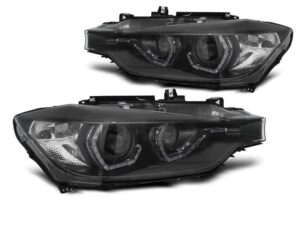 Faruri ANGEL EYES LED DRL compatibile cu BMW  Seria 3 F30/F31 LCI 15-18 Black Model