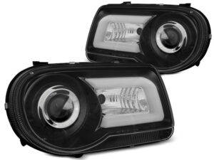 Faruri compatibile cu Chrysler 300c 05 10 Negru Tube Light