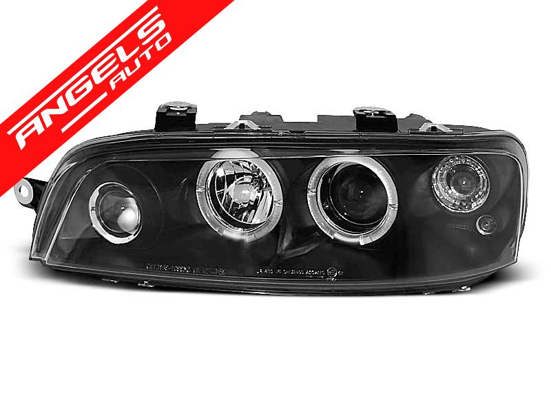 Faruri Angele Eyes compatibile cu Fiat PUNTO 2 1999-2003 Black - imagine 3