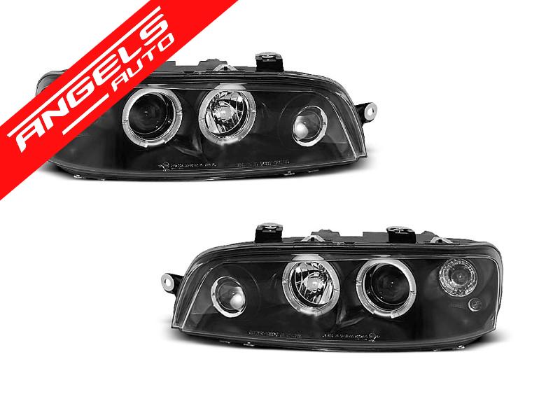 Faruri Angele Eyes compatibile cu Fiat PUNTO 2 1999-2003 Black