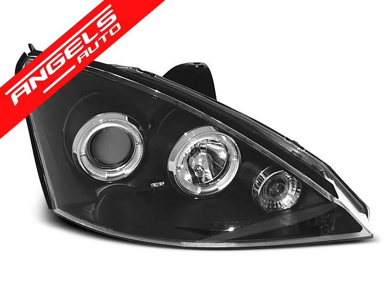 Faruri Angel Eyes compatibile cu Ford FOCUS 2001-2004 Black Design - imagine 2