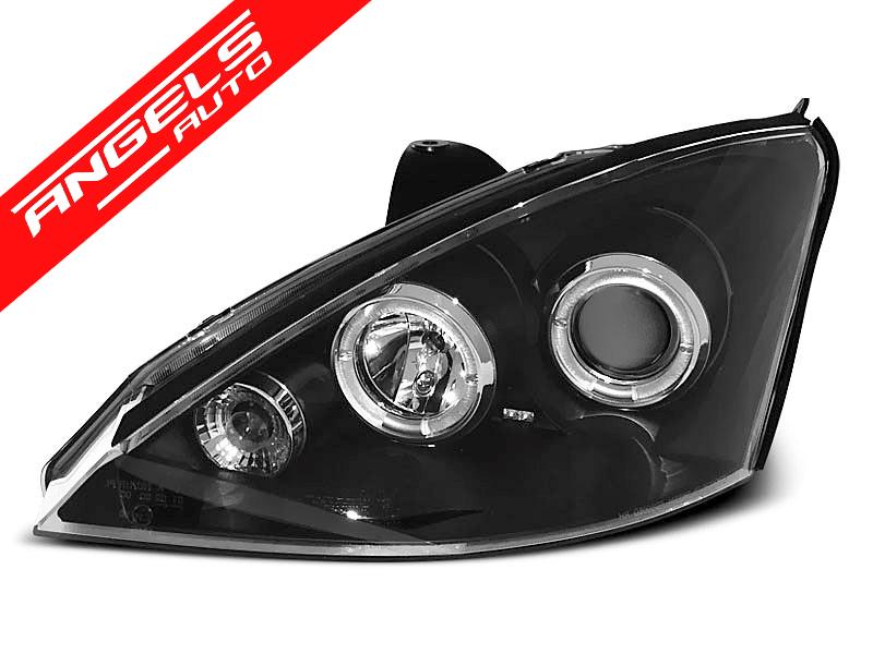 Faruri Angel Eyes compatibile cu Ford FOCUS 2001-2004 Black Design - imagine 3