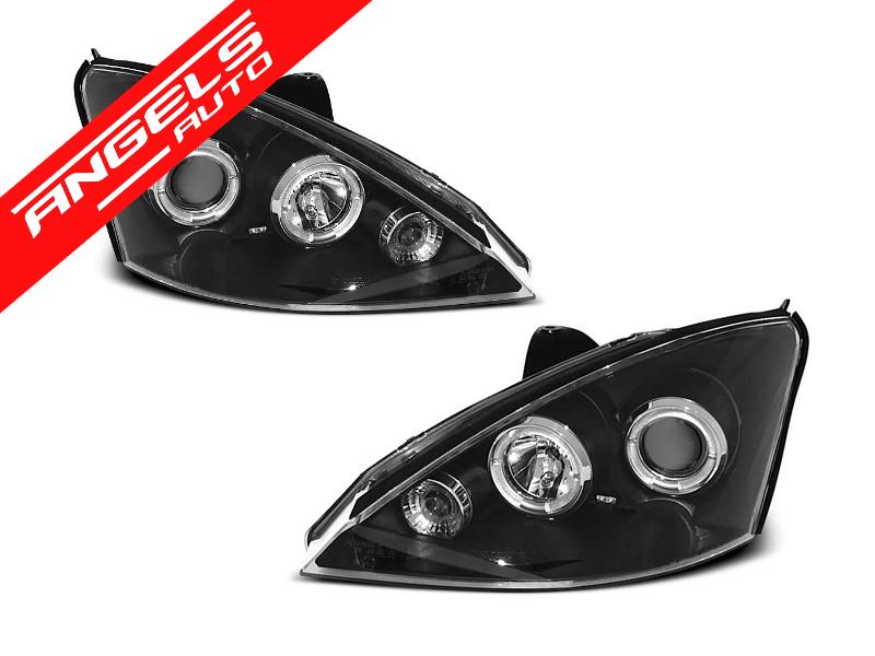 Faruri Angel Eyes compatibile cu Ford FOCUS 2001-2004 Black Design