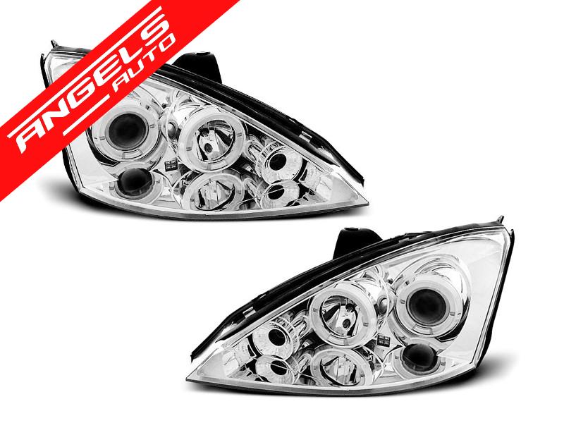Faruri Angel Eyes compatibile cu Ford FOCUS 1998-2001 CHROME