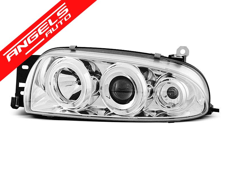 Faruri compatibile cu Ford FIESTA MK4 10.95-08.99 ANGEL EYES CHROME - imagine 2