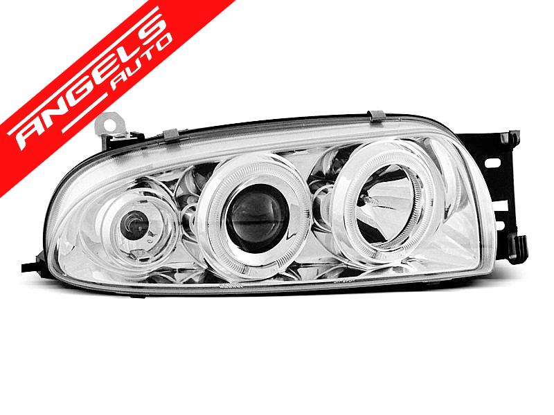 Faruri compatibile cu Ford FIESTA MK4 10.95-08.99 ANGEL EYES CHROME - imagine 3