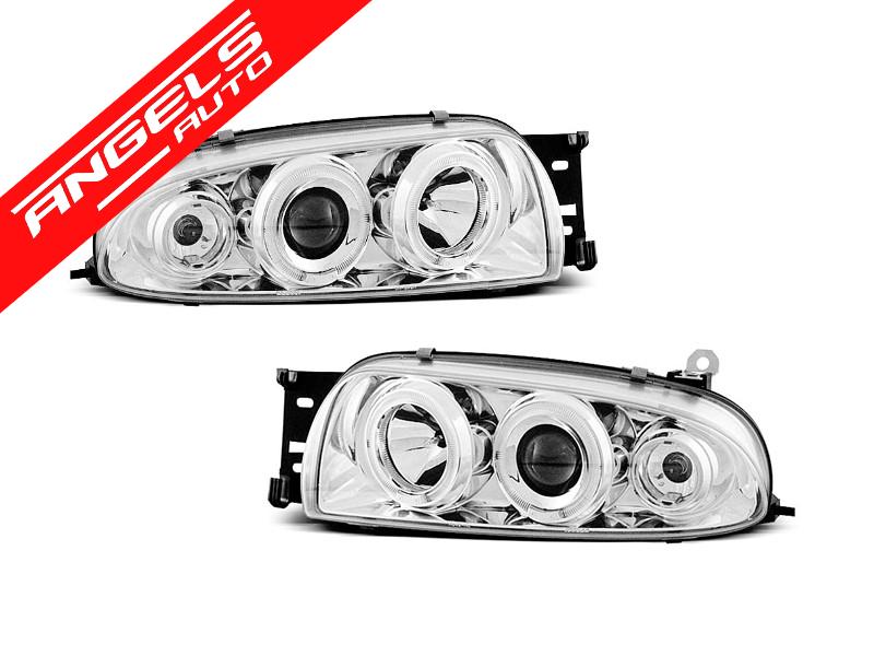 Faruri compatibile cu Ford FIESTA MK4 10.95-08.99 ANGEL EYES CHROME
