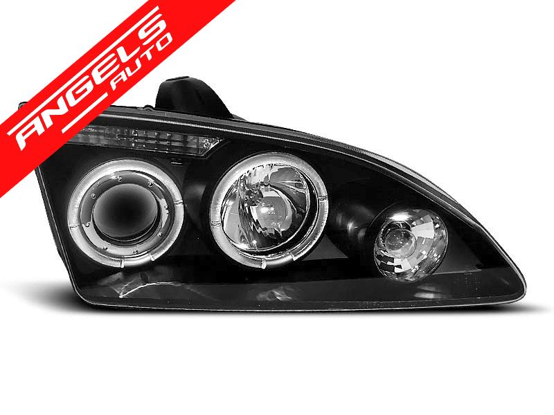 Faruri Angel Eyes compatibile cu Ford Focus II 2004-2008 Negru - imagine 3