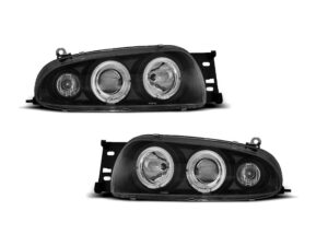 Faruri Angel Eyes compatibile cu Ford FIESTA 1995-1999 Negru