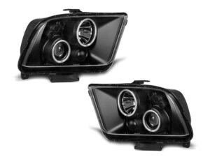 Faruri Angel Eyes compatibile cu Ford MUSTANG 2004-2009 Negru