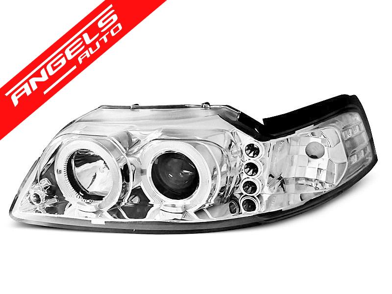 Faruri compatibile cu Ford MUSTANG 98-04 ANGEL EYES CHROME - imagine 3