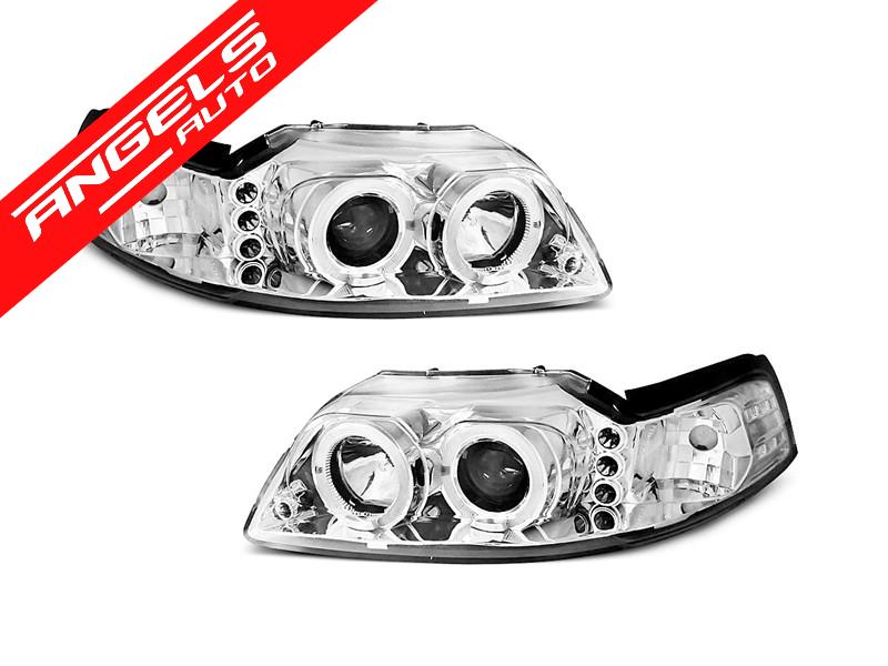 Faruri compatibile cu Ford MUSTANG 98-04 ANGEL EYES CHROME