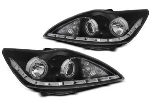 Faruri Angel Eyes CCFL compatibile cu Ford Focus II 2008-2010 Negru