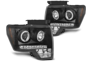 Faruri Angel Eyes compatibile cu Ford F150 2008-2014 Black