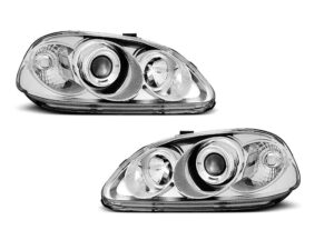 Faruri Angel Eyes compatibile cu Honda CIVIC 1999-2001 CHROME