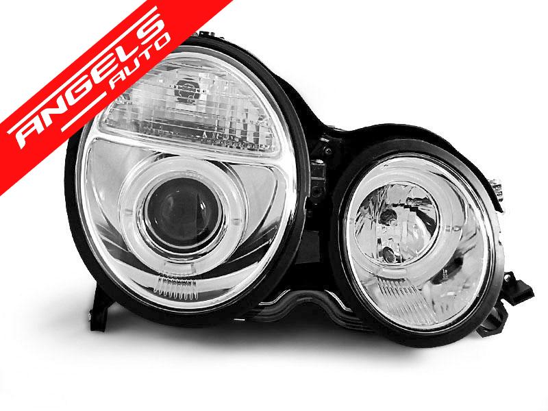 Faruri ANGEL EYES compatibile cu Mercedes E class W210 99-02 CHROME - imagine 2