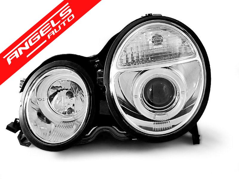 Faruri ANGEL EYES compatibile cu Mercedes E class W210 99-02 CHROME - imagine 3