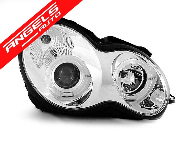 Faruri ANGEL EYES compatibile cu Mercedes C class W203 00-04 CHROME - imagine 2
