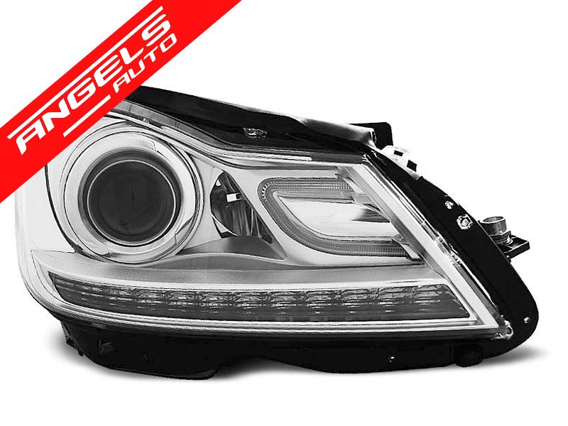 Faruri LED compatibile cu Mercedes W204 (2011-2014) Crom - imagine 2