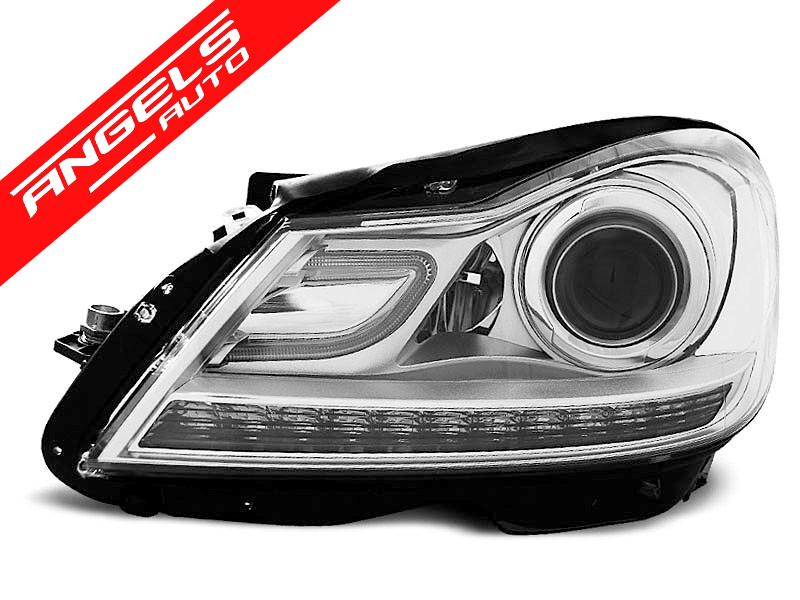 Faruri LED compatibile cu Mercedes W204 (2011-2014) Crom - imagine 3