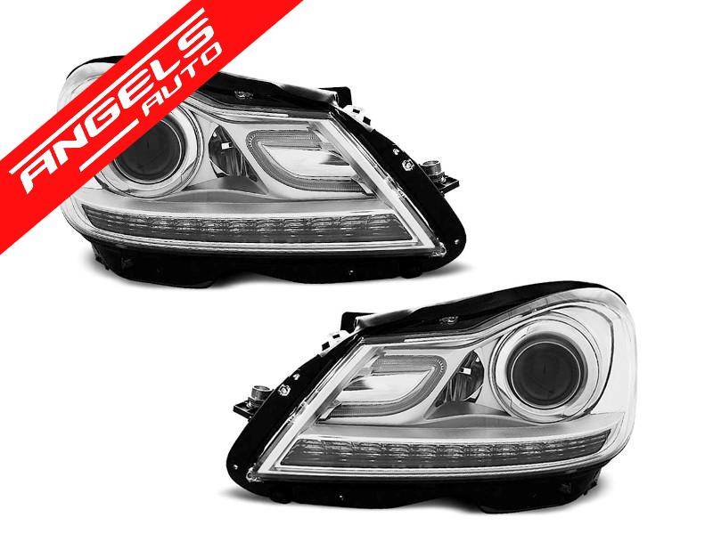 Faruri LED compatibile cu Mercedes W204 (2011-2014) Crom