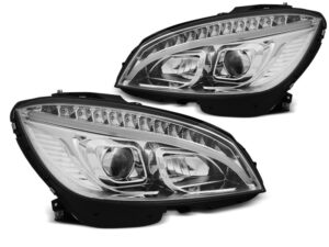 Faruri Tube Light SEQ compatibile cu Mercedes C-Class W204 (2007-2010) Crom