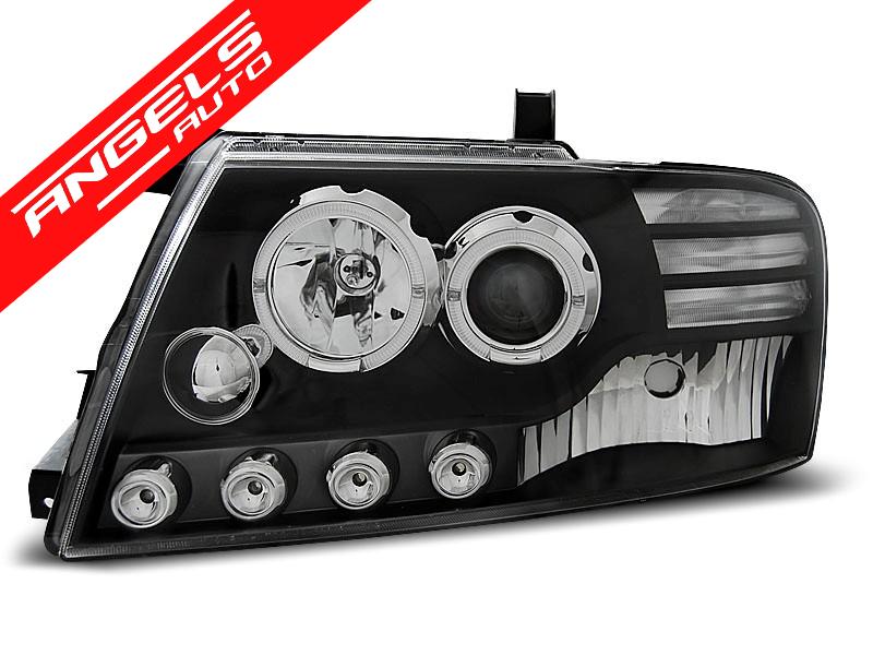 Faruri LED Angel Eyes compatibile cu Mitsubishi Pajero V60 (2000-2006) Black - imagine 3