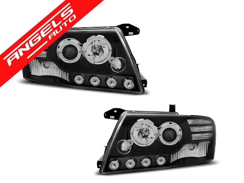 Faruri LED Angel Eyes compatibile cu Mitsubishi Pajero V60 (2000-2006) Black