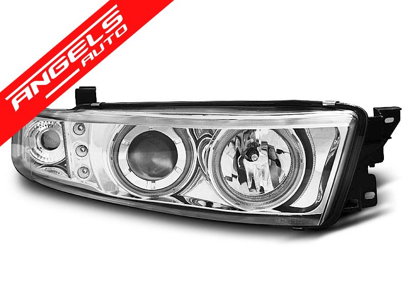 Faruri compatibile cu Mitsubishi GALANT 8 (EA0) 96-06 ANGEL EYES CHROME CCFL - imagine 2