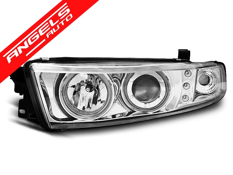 Faruri compatibile cu Mitsubishi GALANT 8 (EA0) 96-06 ANGEL EYES CHROME CCFL - imagine 3