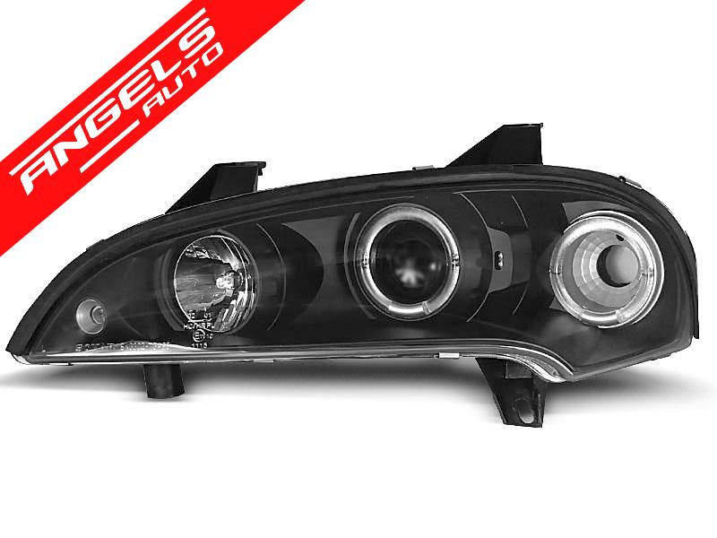 Faruri Angel Eyes compatibile cu Opel Tigra 1994-2000 Fundal Negru - imagine 2