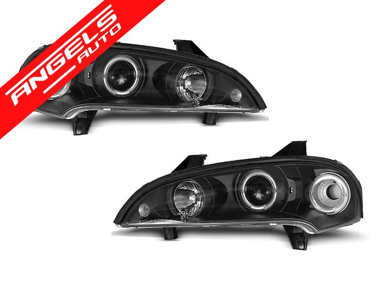 Faruri Angel Eyes compatibile cu Opel Tigra 1994-2000 Fundal Negru
