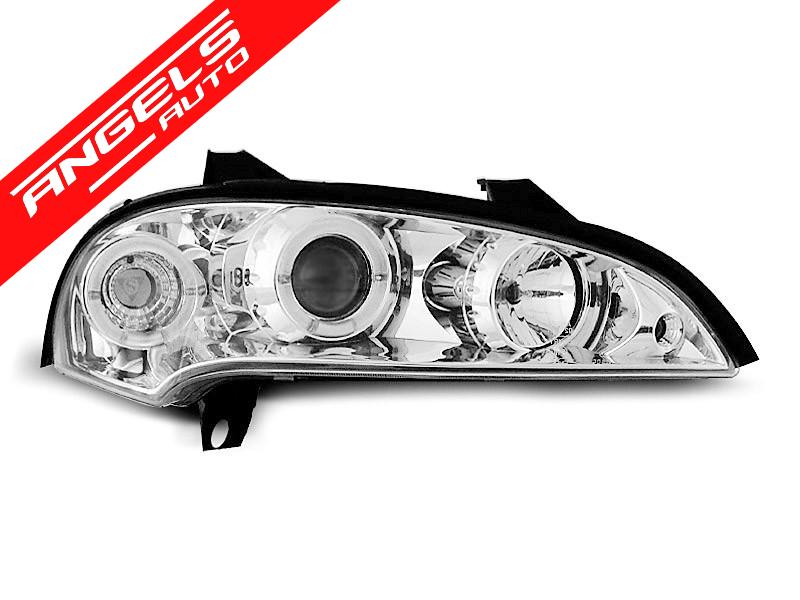 Faruri Angel Eyes compatibile cu Opel Tigra 1994-2000 Crom - imagine 3