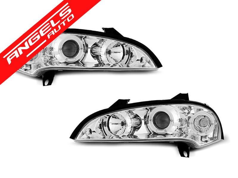 Faruri Angel Eyes compatibile cu Opel Tigra 1994-2000 Crom