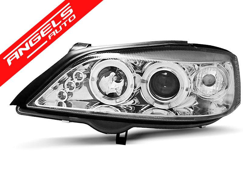 Faruri Angel Eyes compatibile cu Opel ASTRA G 1998-2004 CHROME - imagine 3