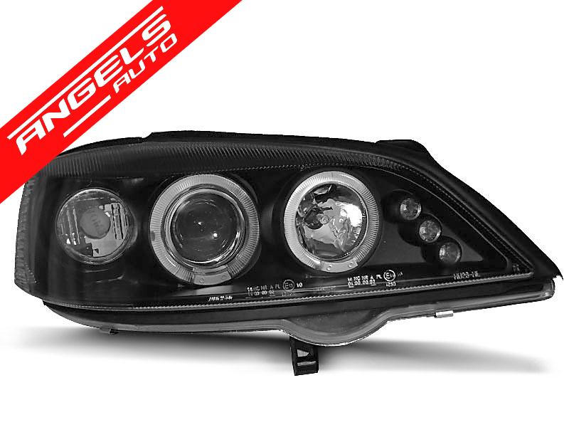 Faruri Angel Eyes compatibile cu Opel ASTRA G 1998-2004 Black - imagine 3