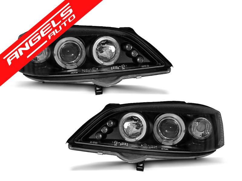 Faruri Angel Eyes compatibile cu Opel ASTRA G 1998-2004 Black
