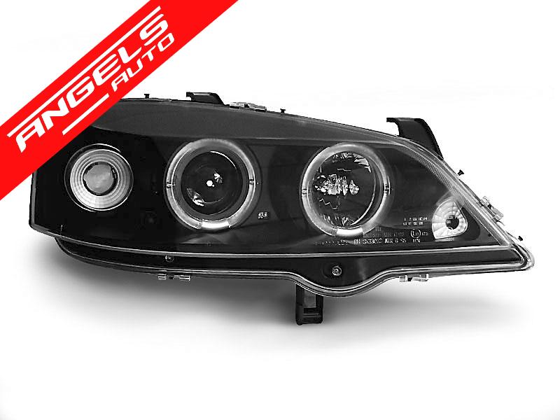 Faruri Angel Eyes compatibile cu Opel Astra G 1997-2004 Black - imagine 3