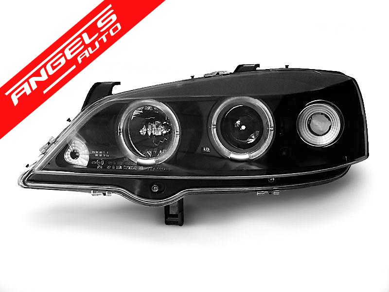 Faruri Angel Eyes compatibile cu Opel Astra G 1997-2004 Black - imagine 4