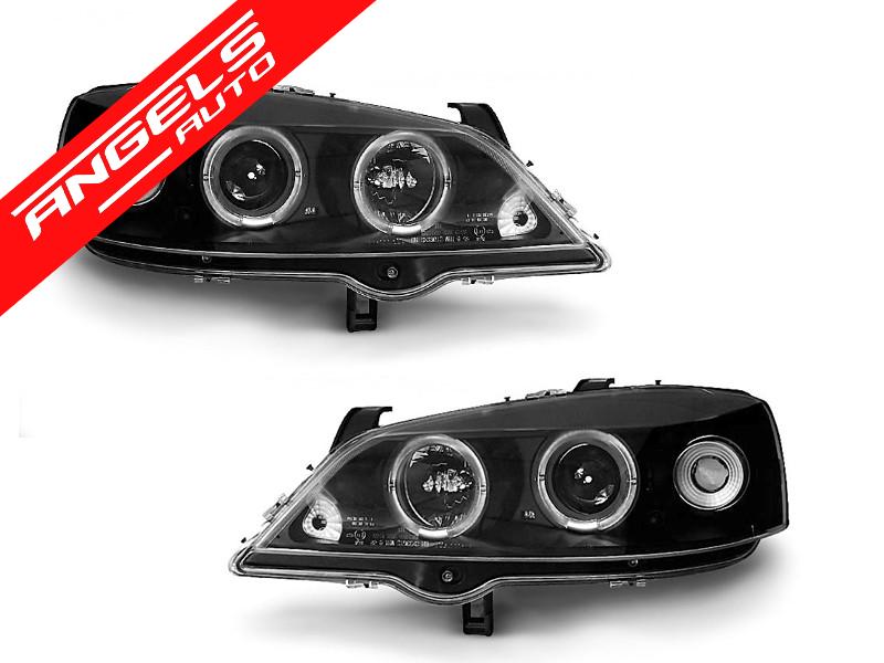 Faruri Angel Eyes compatibile cu Opel Astra G 1997-2004 Black