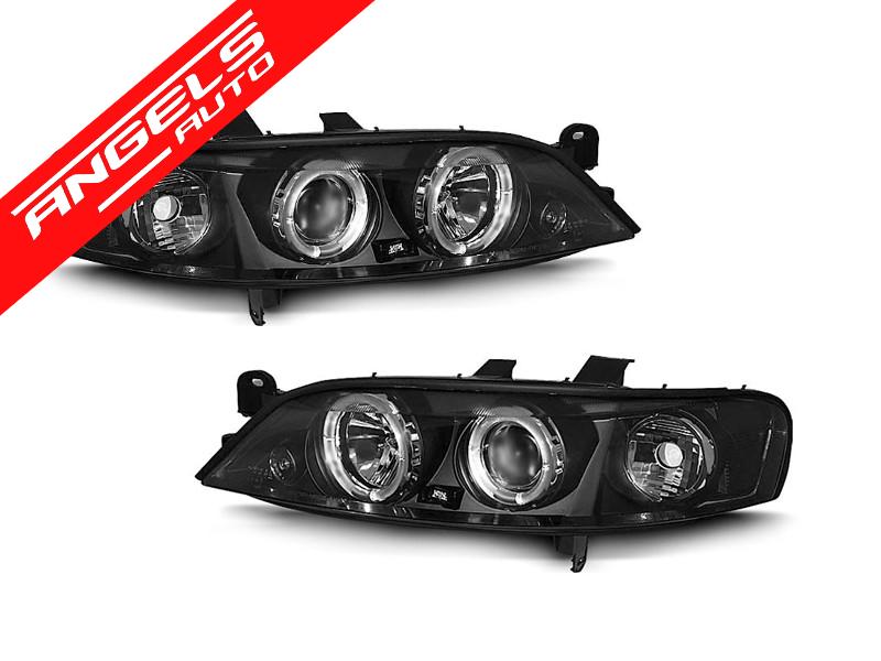 Faruri Angel Eyes compatibile cu Opel Vectra B 1995-1998 Negru
