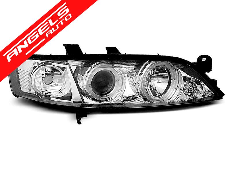 Faruri Angel Eyes compatibile cu Opel Vectra B 1999-2002 Interior Crom - imagine 3