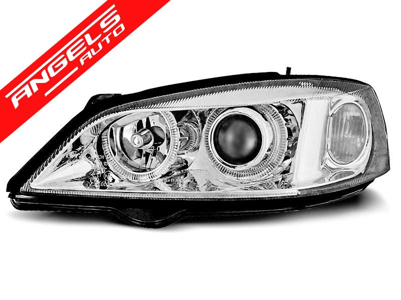 Faruri Angel Eyes compatibile cu Opel Astra G 1997-2004 Interior Crom - imagine 3