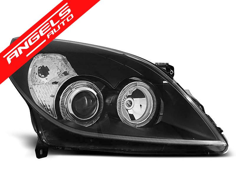 Faruri Angel Eyes compatibile cu Opel Vectra C 2005-2008 Negru - imagine 3