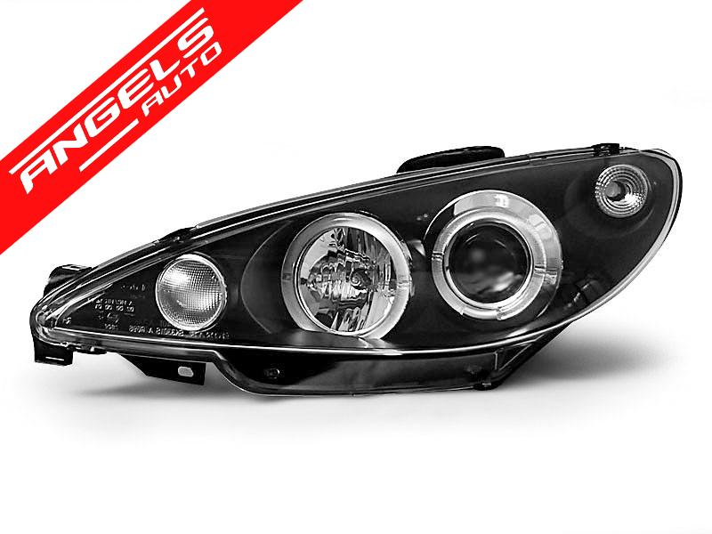 Faruri Angel Eyes compatibile cu PEUGEOT 206 Negru - imagine 3