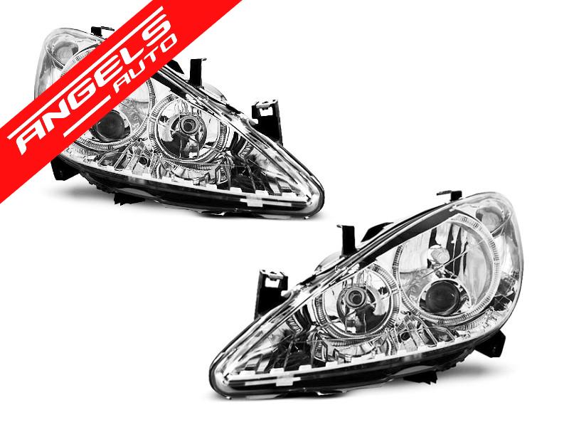 Faruri compatibile cu PEUGEOT 307 04.01-06.05 ANGEL EYES CHROME