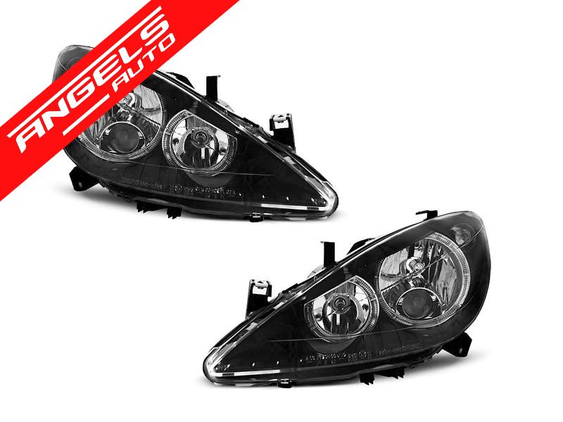 Faruri compatibile cu PEUGEOT 307 04.01-06.05 ANGEL EYES Negru